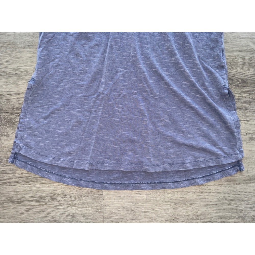 Toad&Co Women's Blue 1/2 Sleeve Henley Shirt Large Side Slits - Picture 3 of 5